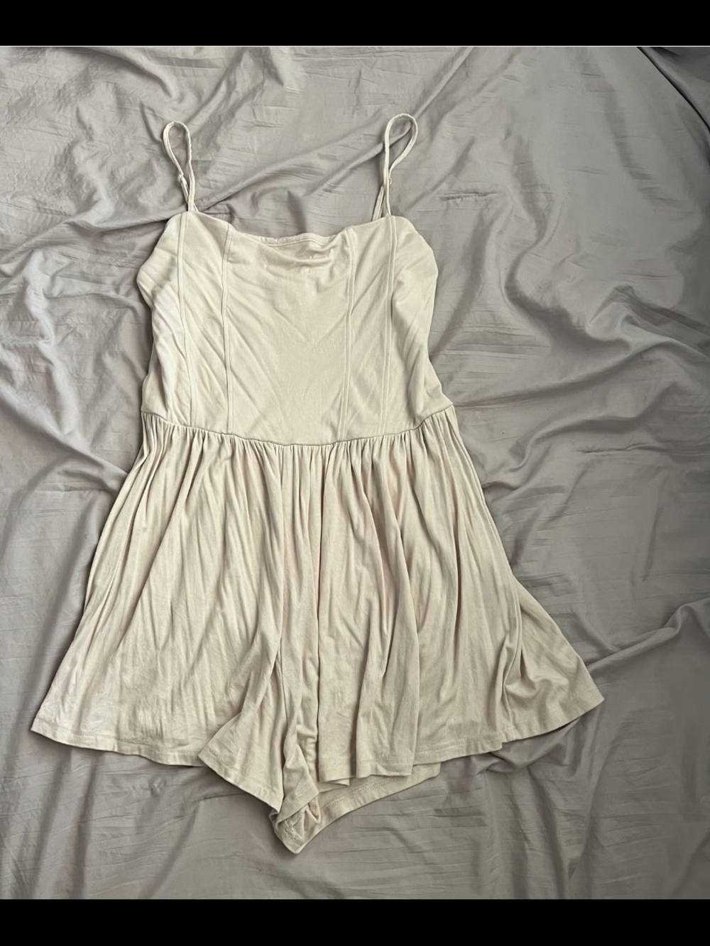 H&M Light Beige Ribbed Romper